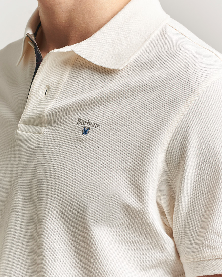 Herr | Pikéer | Barbour Lifestyle | Tartan Pique Polo Whisper White