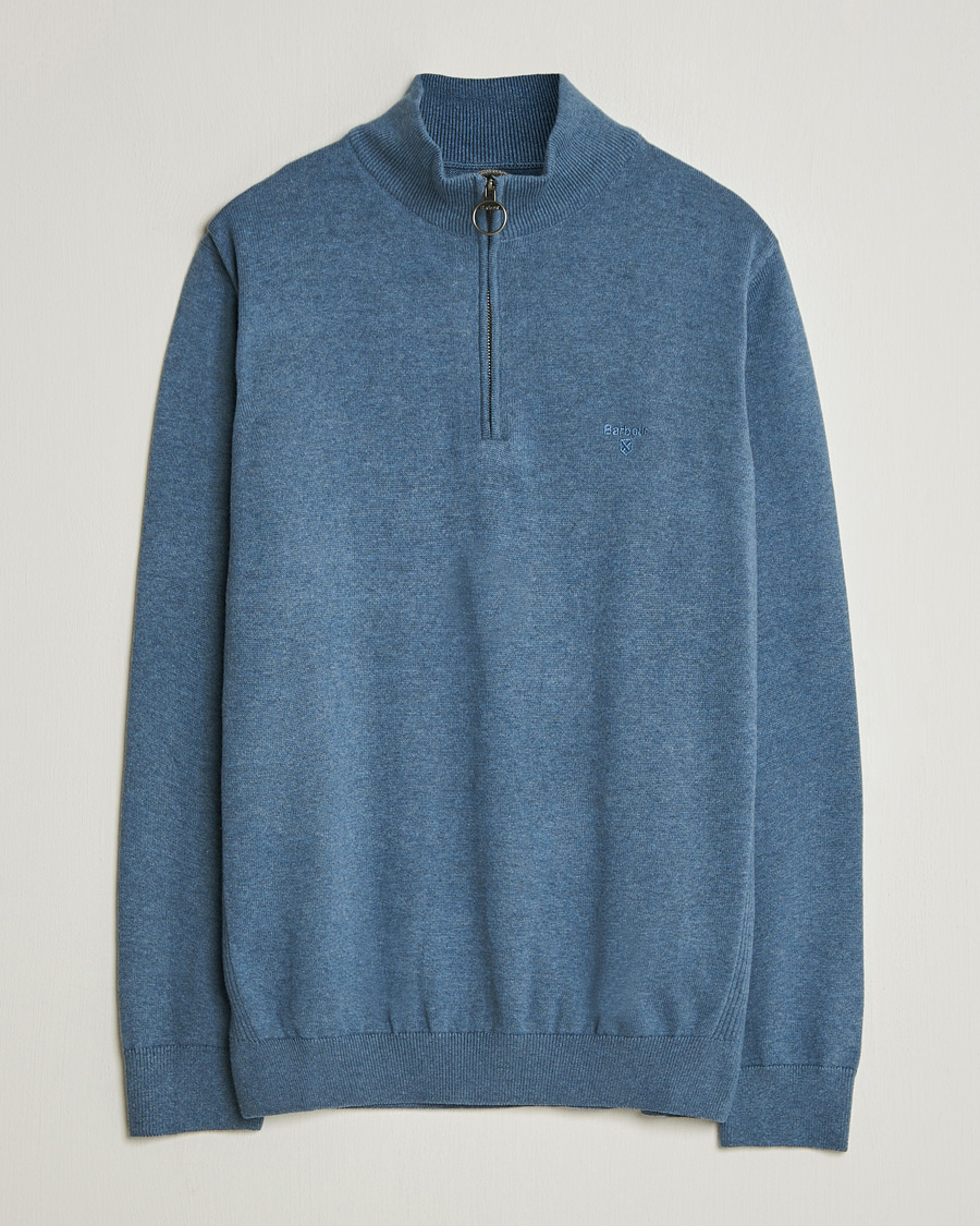 Herr | Tröjor | Barbour Lifestyle | Cotton Half Zip Dusk Blue