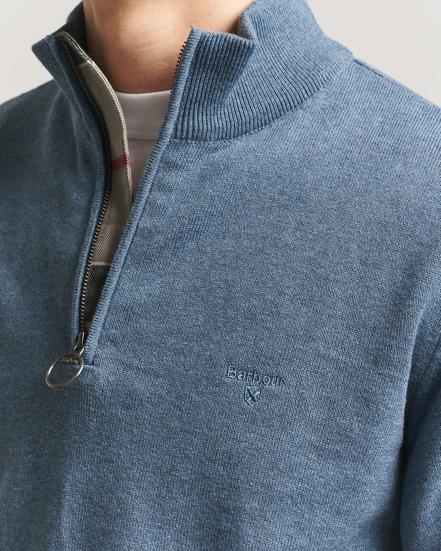 Herr | Tröjor | Barbour Lifestyle | Cotton Half Zip Dusk Blue