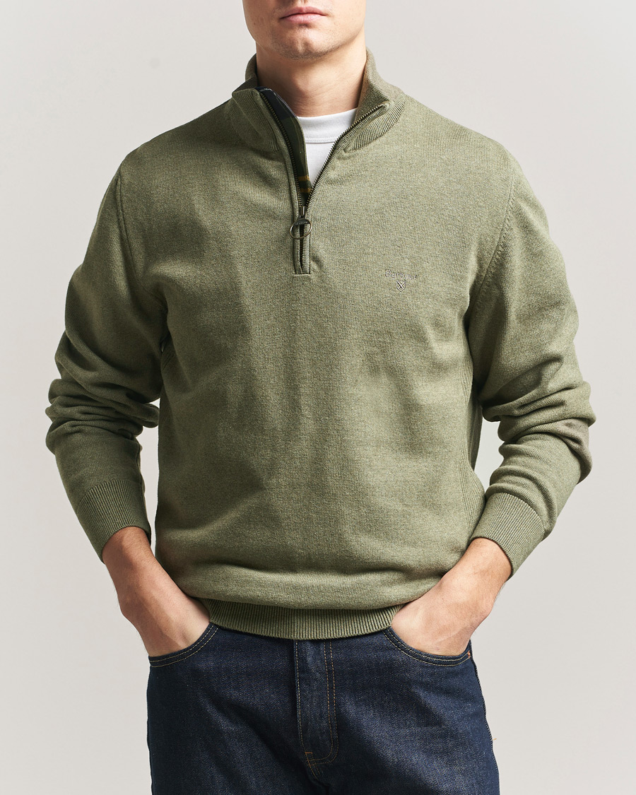 Herr | Tröjor | Barbour Lifestyle | Cotton Half Zip Smokey Olive