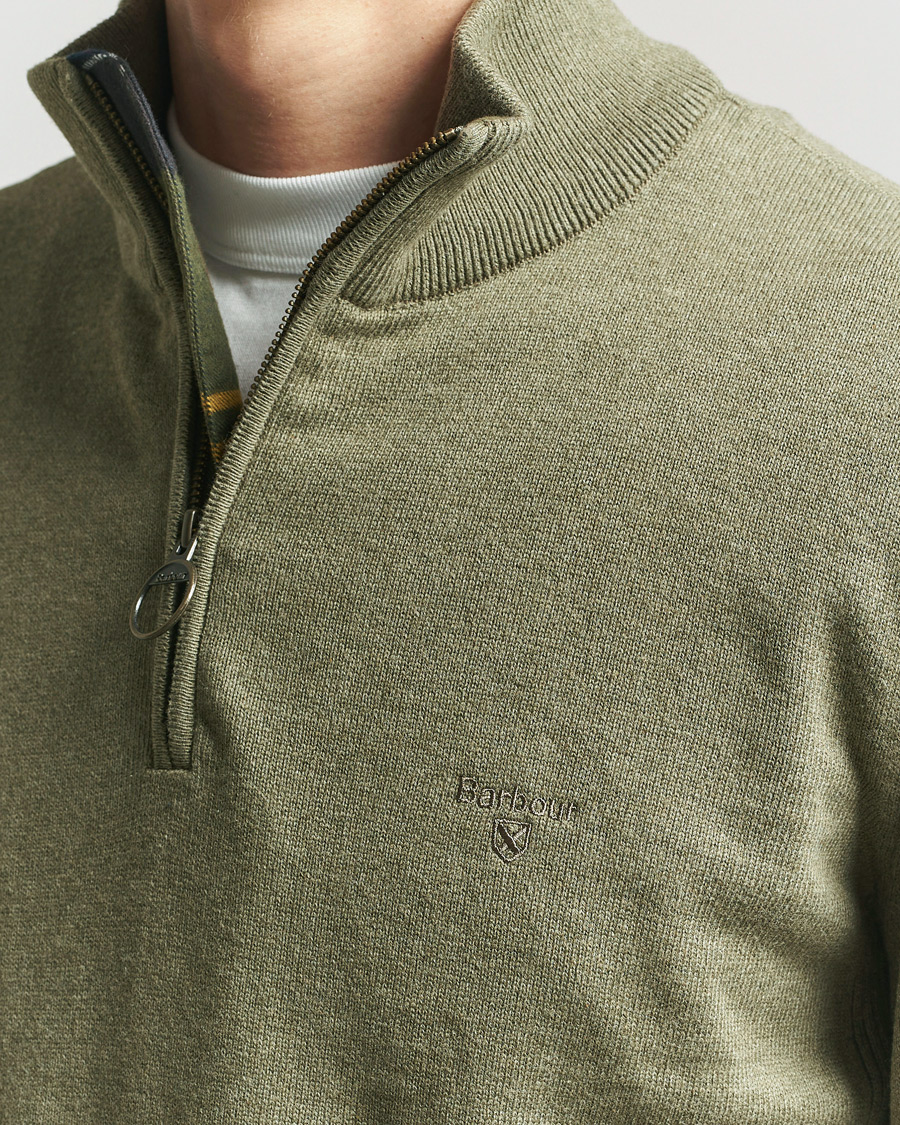 Herr | Tröjor | Barbour Lifestyle | Cotton Half Zip Smokey Olive