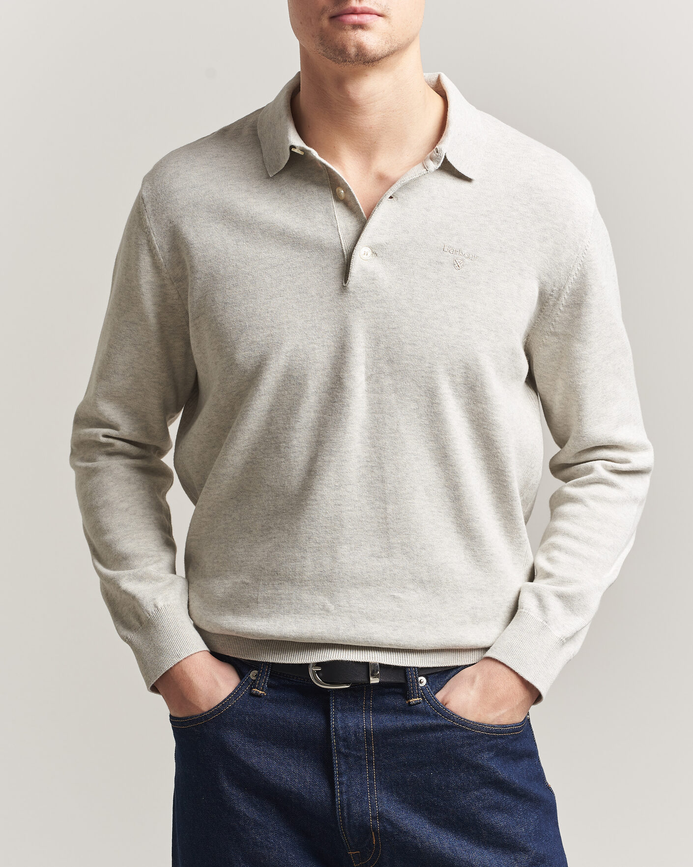 Herr | Tröjor | Barbour Lifestyle | Pima Cotton Knitted Polo Neutral