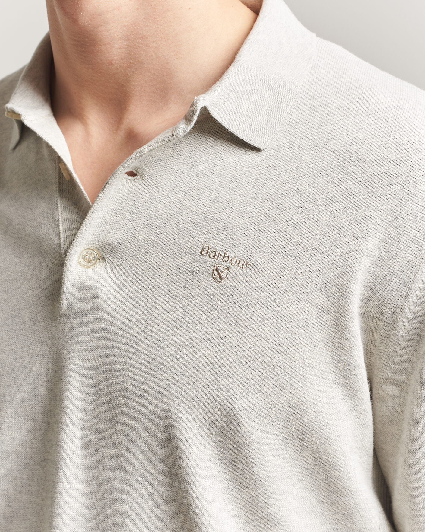 Herr | Tröjor | Barbour Lifestyle | Pima Cotton Knitted Polo Neutral