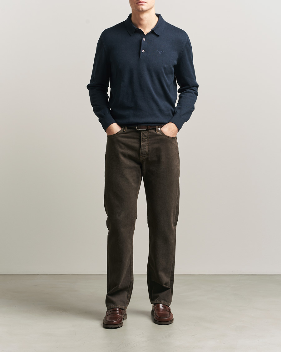 Herr | Tröjor | Barbour Lifestyle | Pima Cotton Knitted Polo Navy