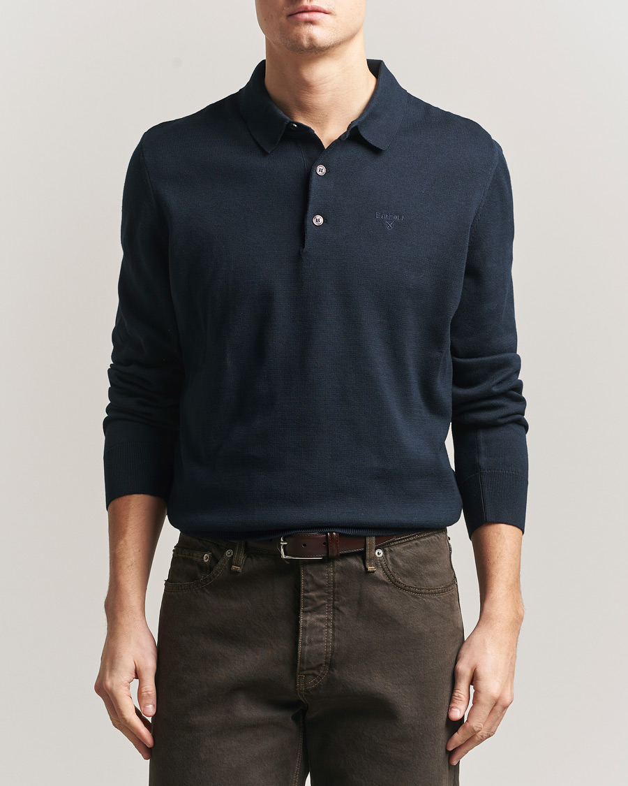 Herr | Tröjor | Barbour Lifestyle | Pima Cotton Knitted Polo Navy