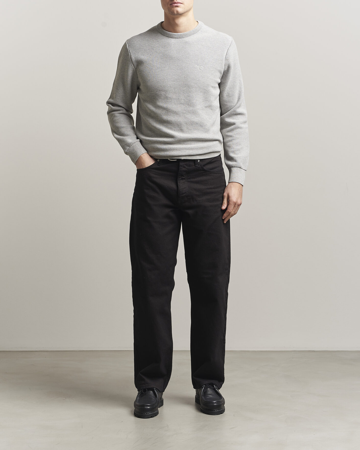 Herr | Tröjor | Barbour Lifestyle | Honeycomb Crew Neck Grey Marl