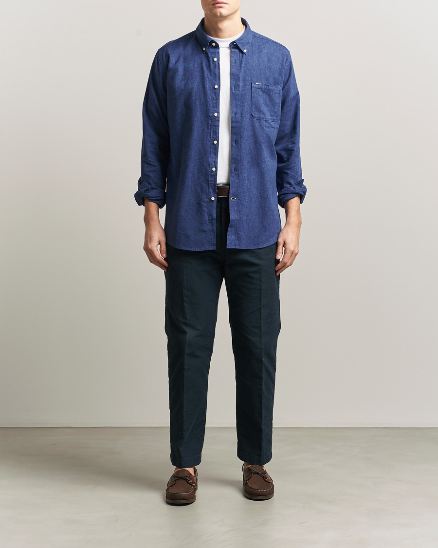 Herr | Skjortor | Barbour Lifestyle | Nelson Linen/Cotton Shirt Indigo