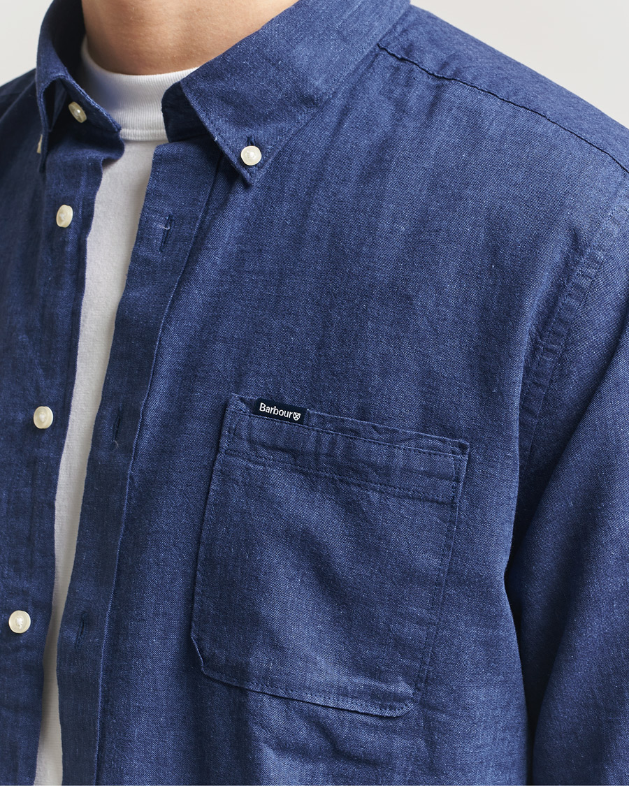 Herr | Skjortor | Barbour Lifestyle | Nelson Linen/Cotton Shirt Indigo