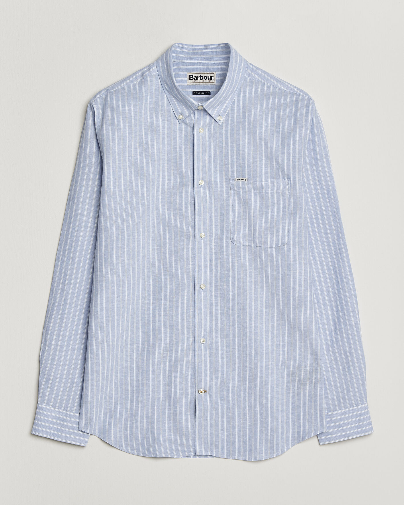Herr | Skjortor | Barbour Lifestyle | Nelson Striped Linen/Cotton Shirt Blue