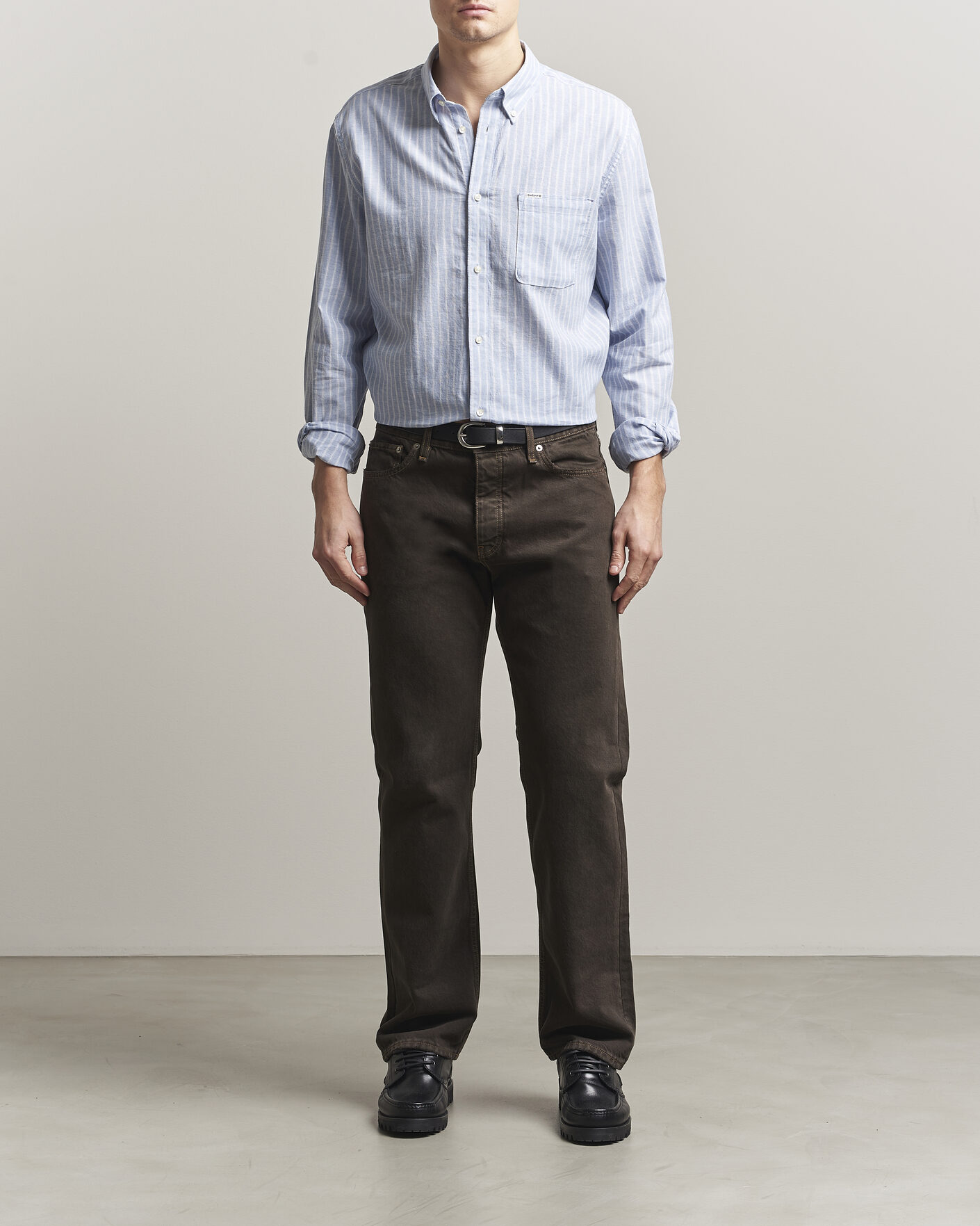 Herr | Skjortor | Barbour Lifestyle | Nelson Striped Linen/Cotton Shirt Blue