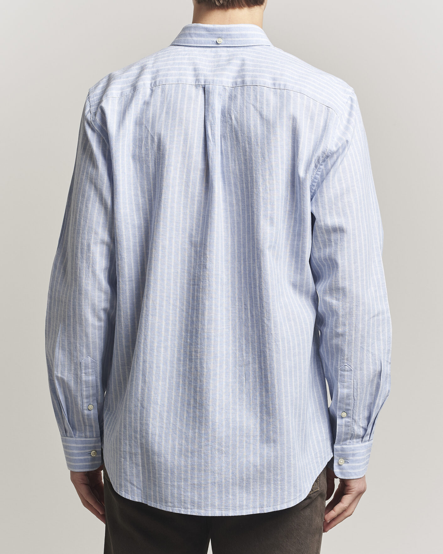 Herr | Skjortor | Barbour Lifestyle | Nelson Striped Linen/Cotton Shirt Blue