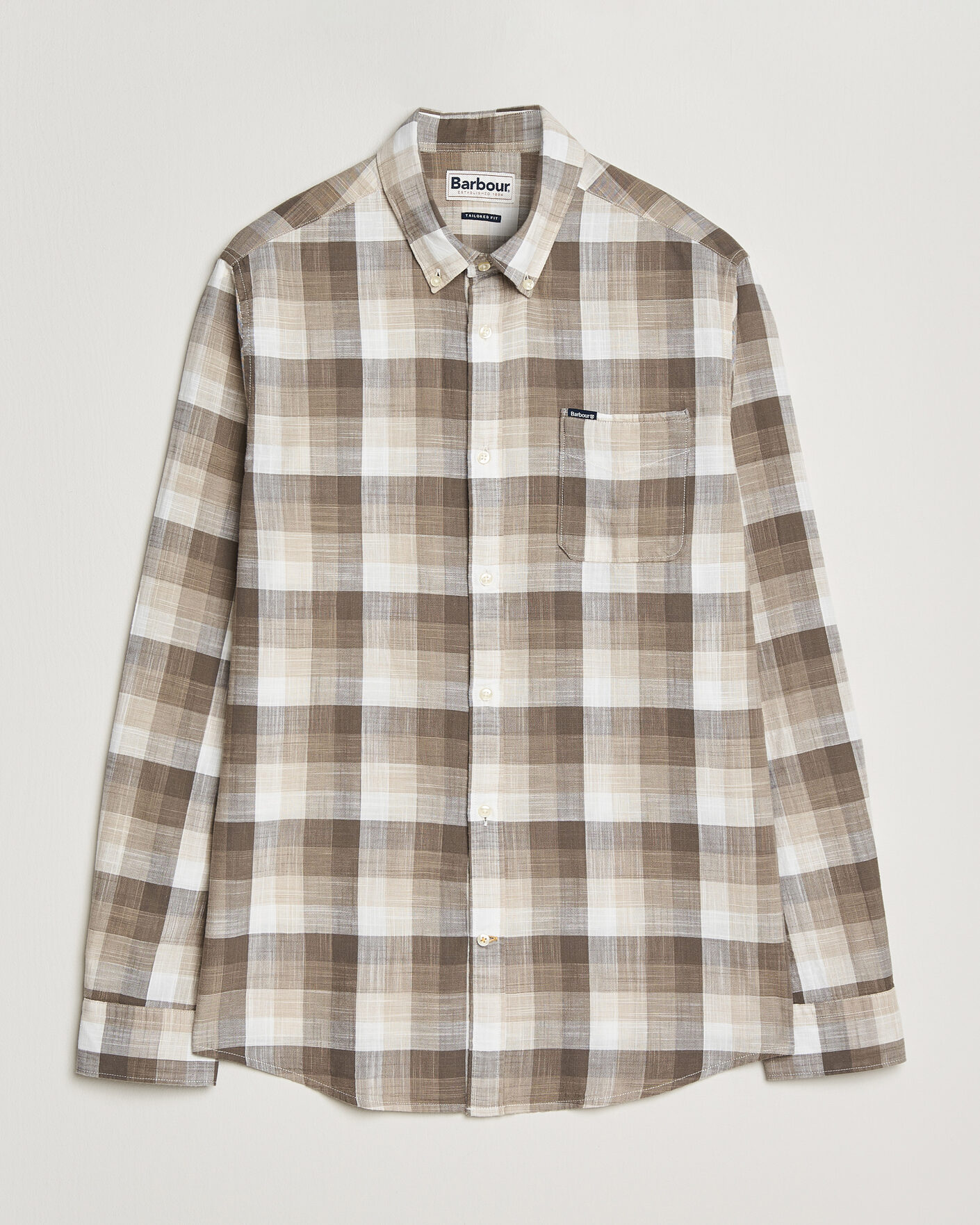Herr | Skjortor | Barbour Lifestyle | Hillroad Tailored Cotton Shirt Stone