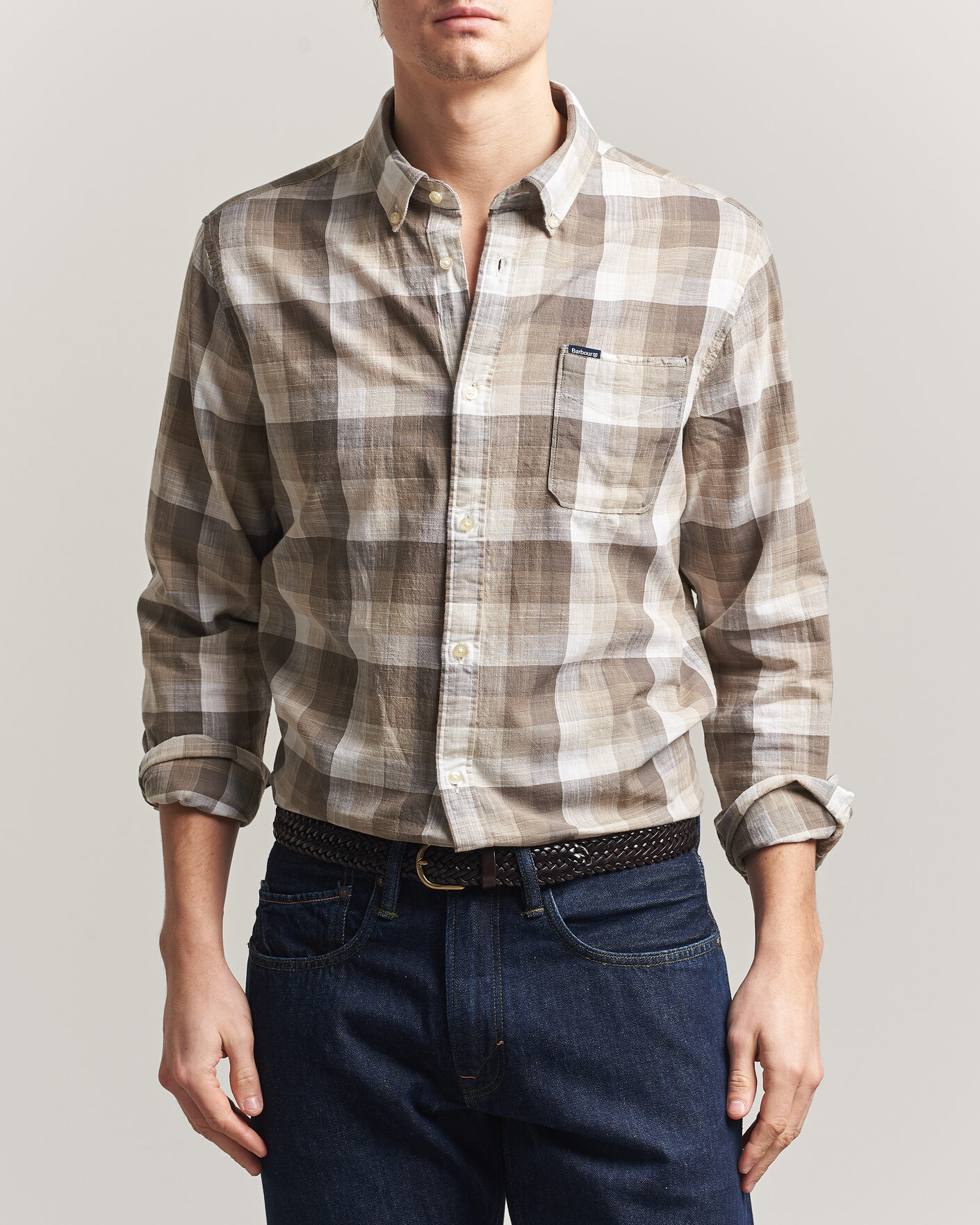 Herr | Skjortor | Barbour Lifestyle | Hillroad Tailored Cotton Shirt Stone