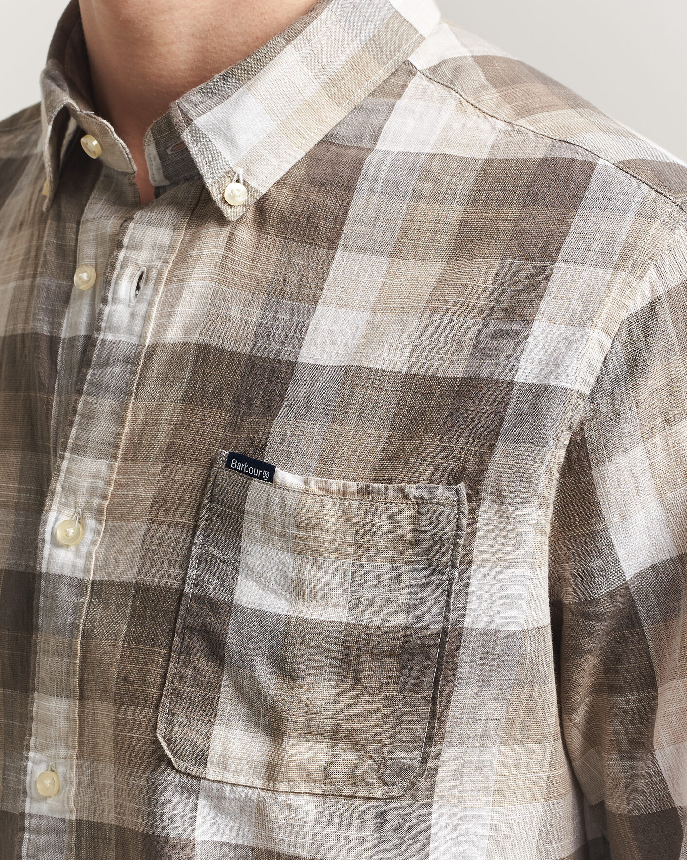 Herr | Skjortor | Barbour Lifestyle | Hillroad Tailored Cotton Shirt Stone