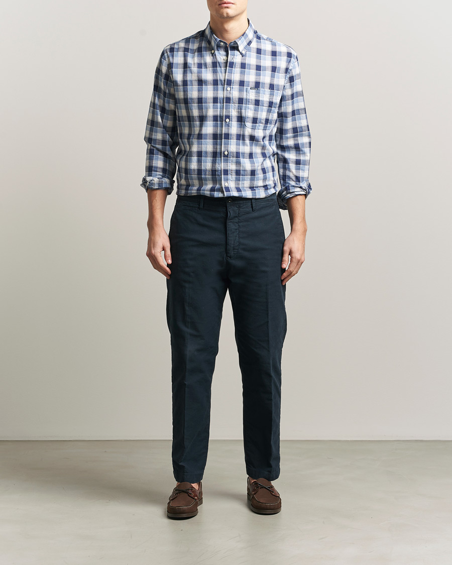 Herr | Skjortor | Barbour Lifestyle | Harwood Gingaham Cotton Shirt Blue