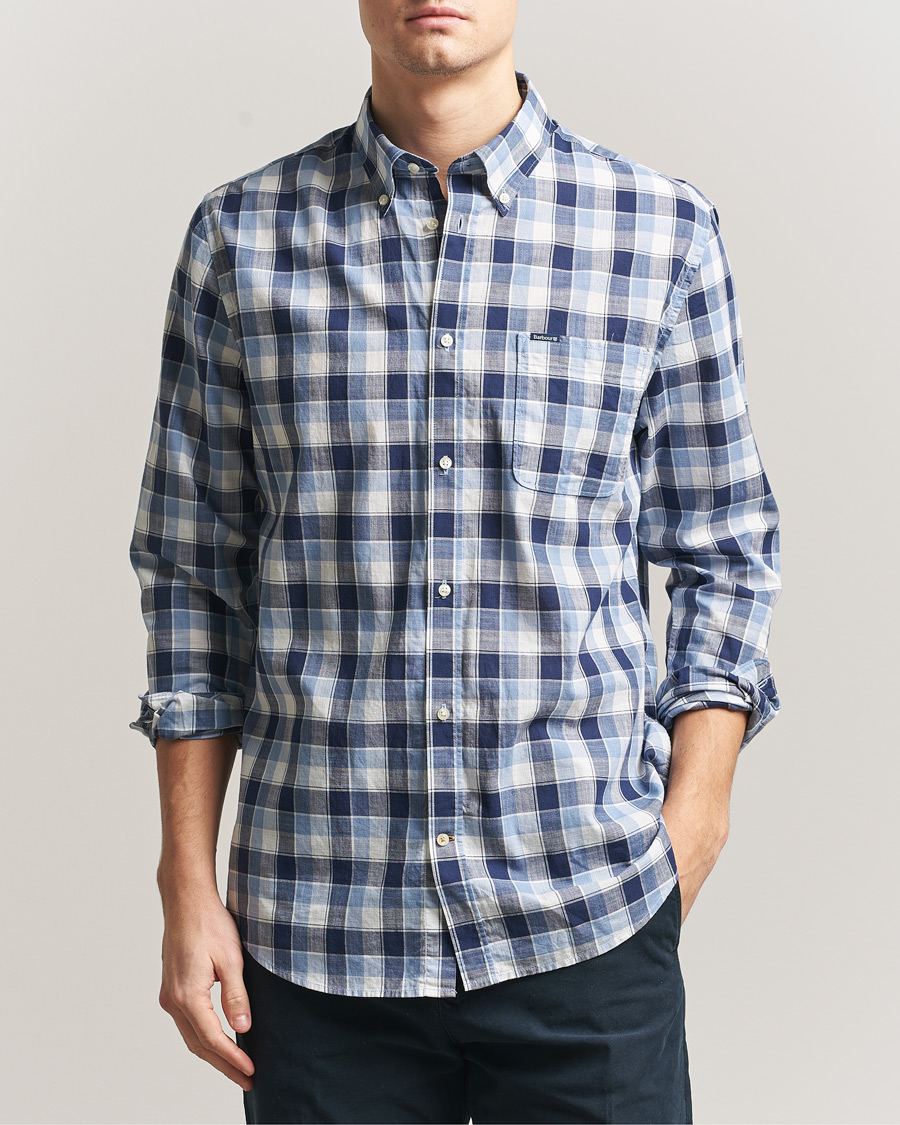 Herr | Skjortor | Barbour Lifestyle | Harwood Gingaham Cotton Shirt Blue