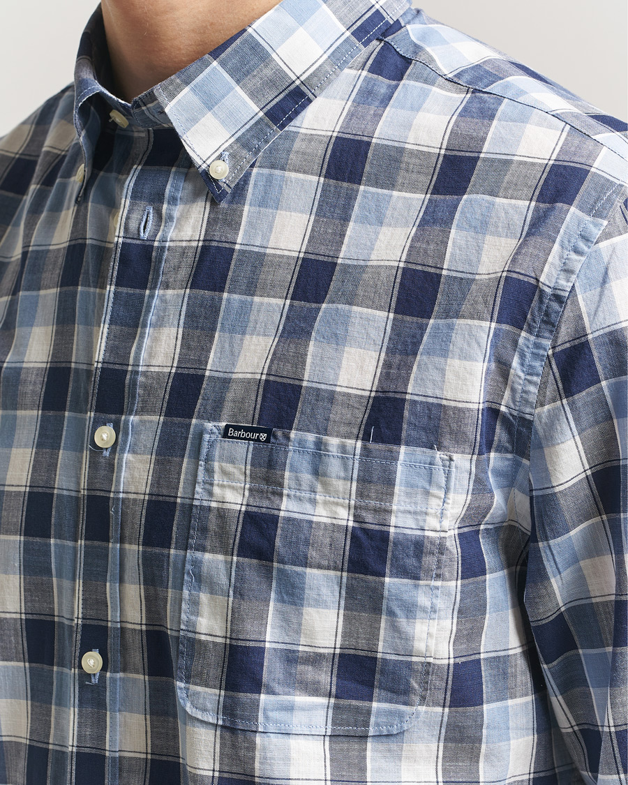 Herr | Skjortor | Barbour Lifestyle | Harwood Gingaham Cotton Shirt Blue