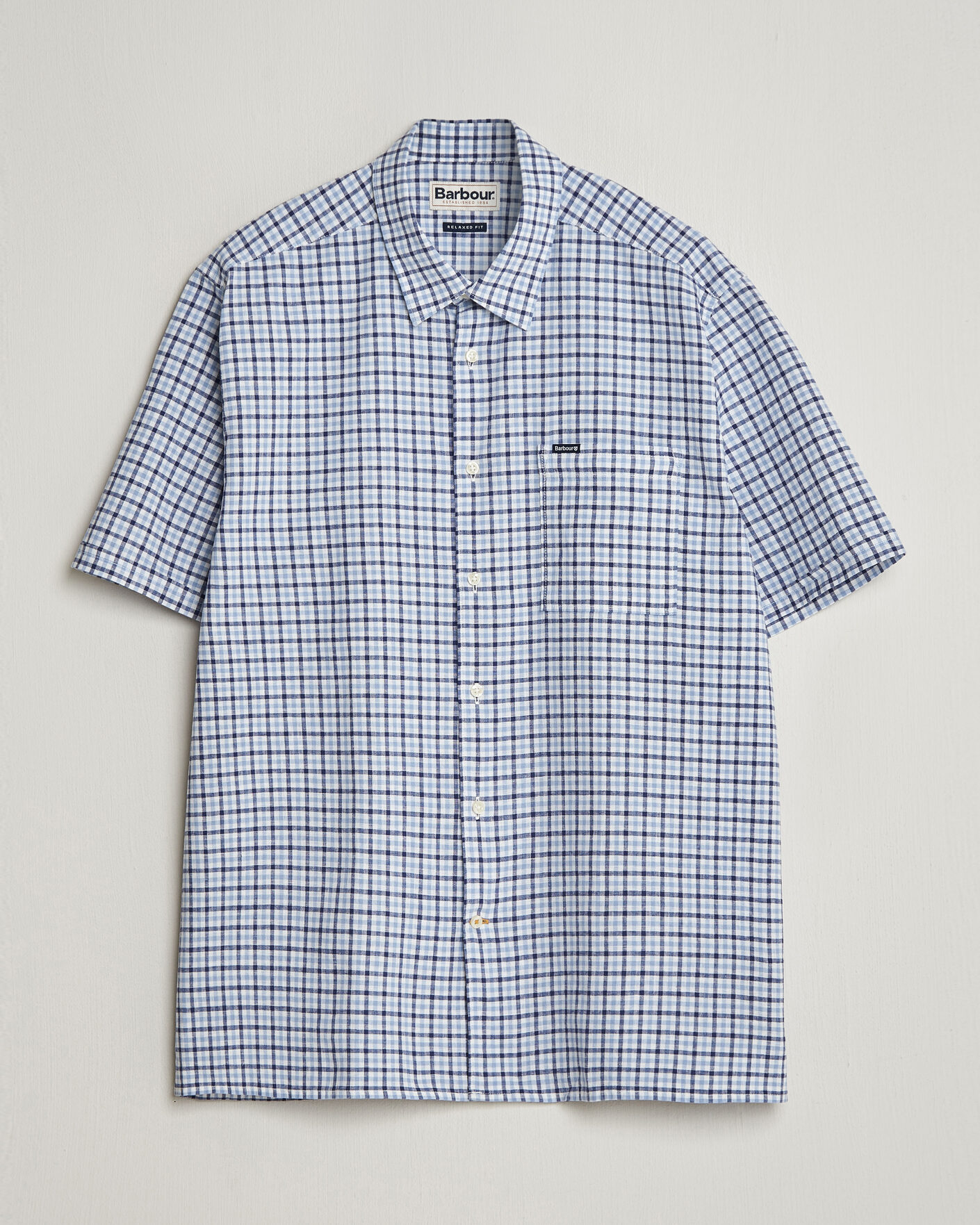 Herr | Skjortor | Barbour Lifestyle | Nelson Gingham Summer Fit Shirt Blue