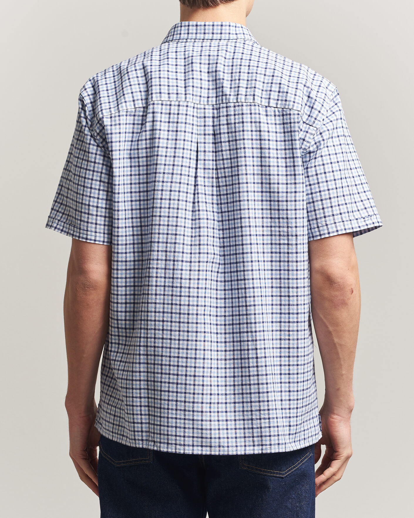 Herr | Skjortor | Barbour Lifestyle | Nelson Gingham Summer Fit Shirt Blue