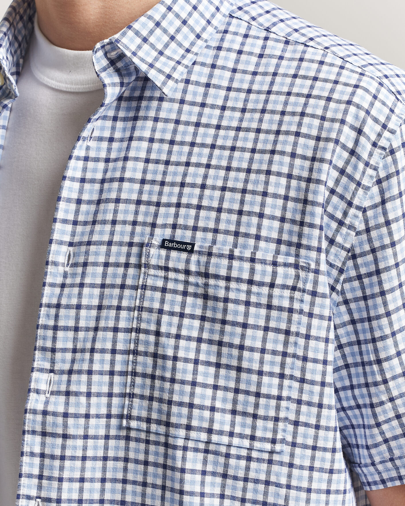 Herr | Skjortor | Barbour Lifestyle | Nelson Gingham Summer Fit Shirt Blue