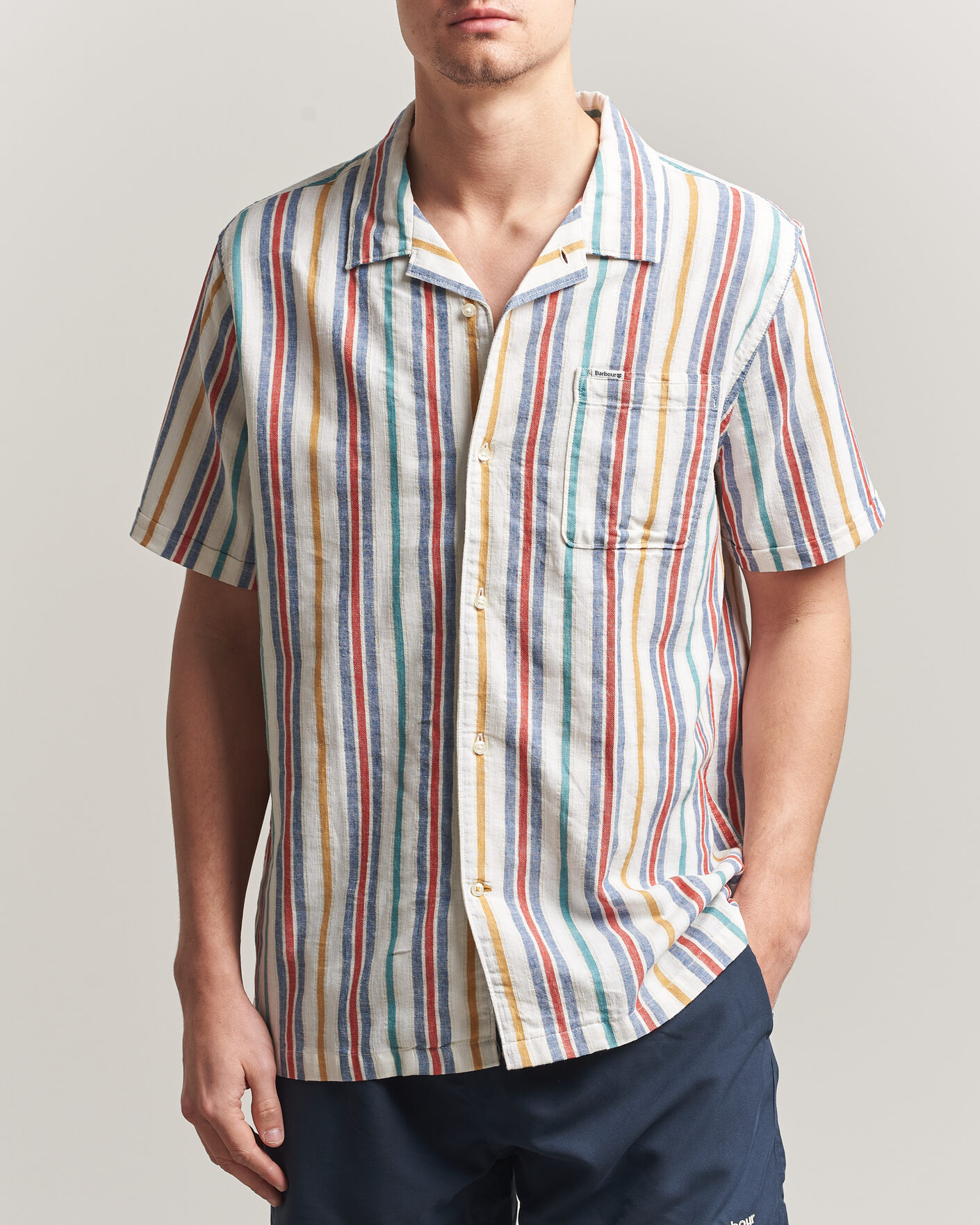 Herr | Skjortor | Barbour Lifestyle | Waterbay Striped Summer Fit Shirt White