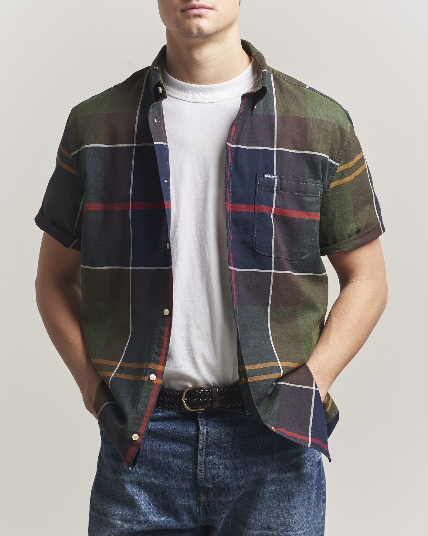 Herr | Skjortor | Barbour Lifestyle | Douglas Short Sleeve Tailored Shirt Classic Tartan