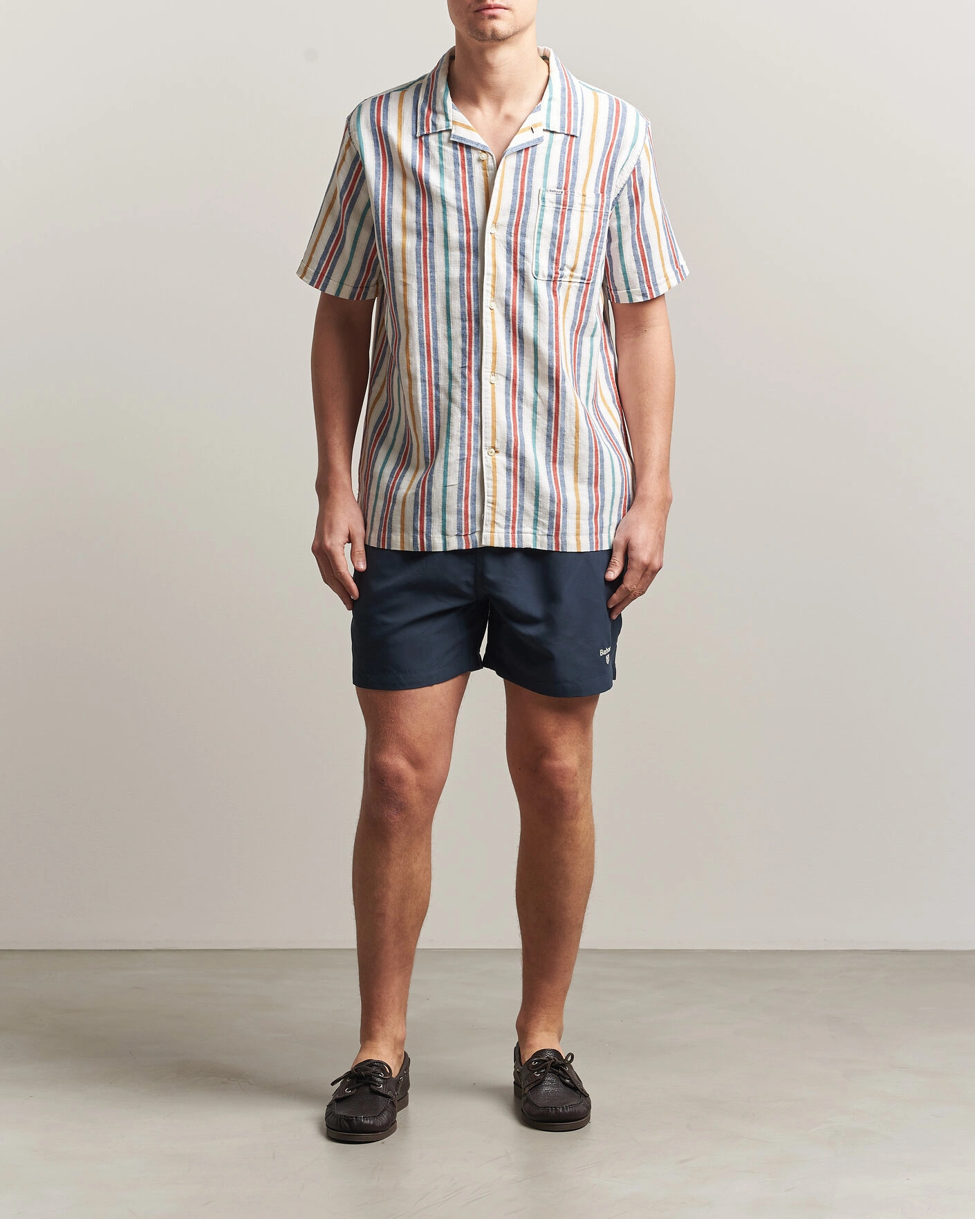 Herr | Badbyxor | Barbour Lifestyle | Staple Logo Swimshorts Navy