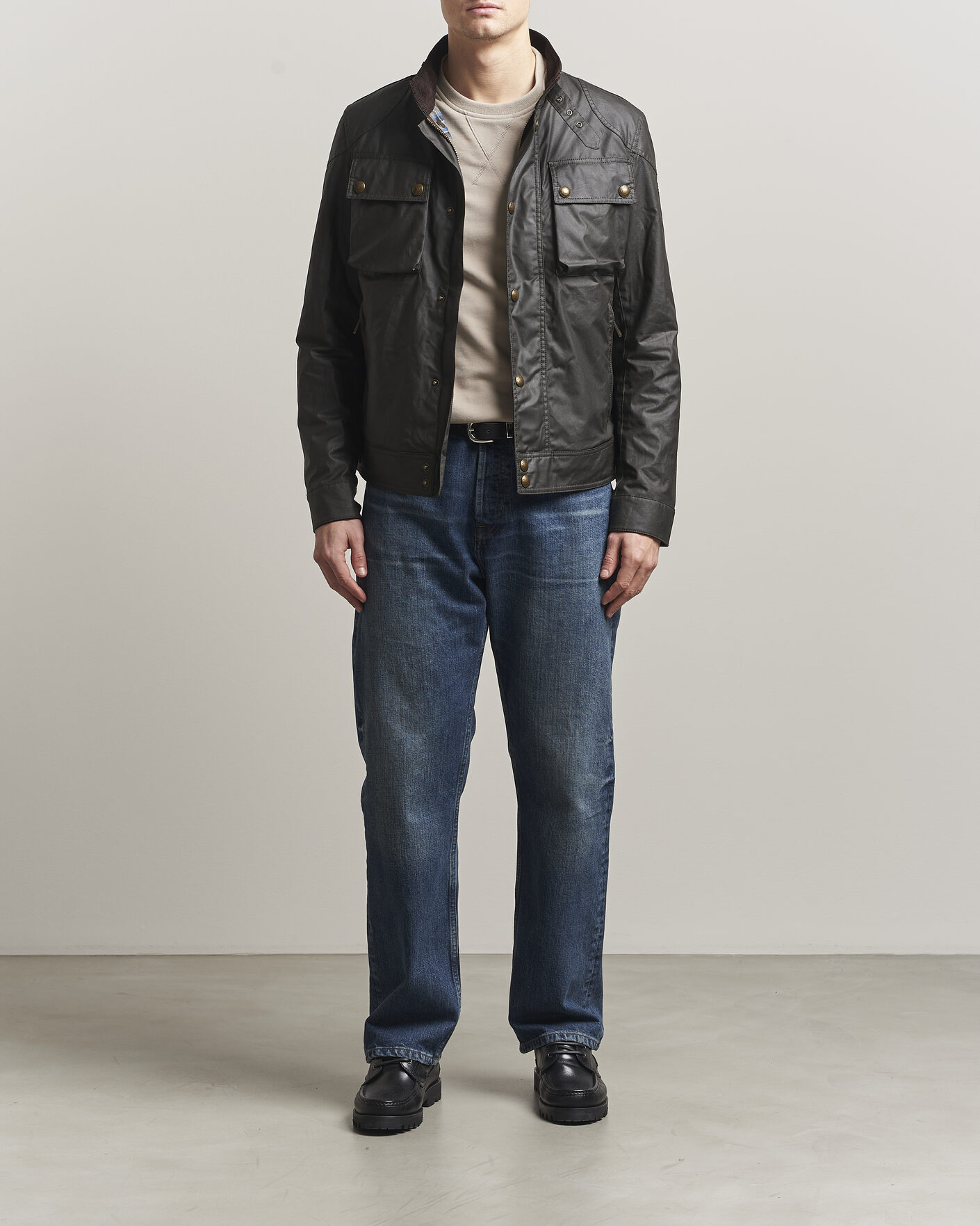 Herr | Jackor | Belstaff | Racemaster Waxed Jacket Faded Olive