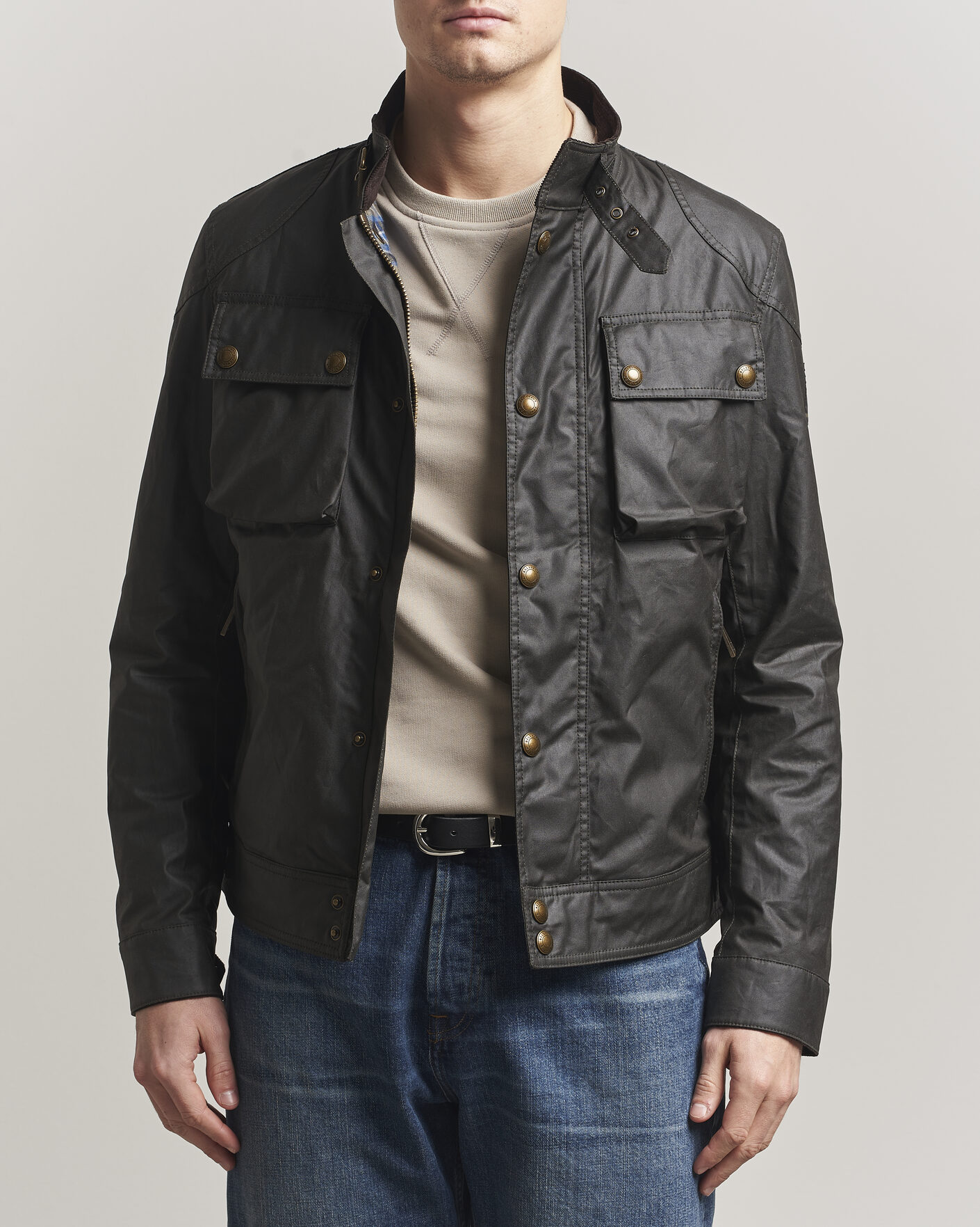 Herr | Jackor | Belstaff | Racemaster Waxed Jacket Faded Olive