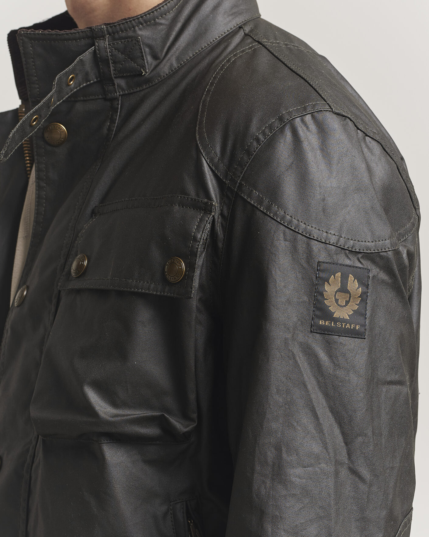 Herr | Jackor | Belstaff | Racemaster Waxed Jacket Faded Olive