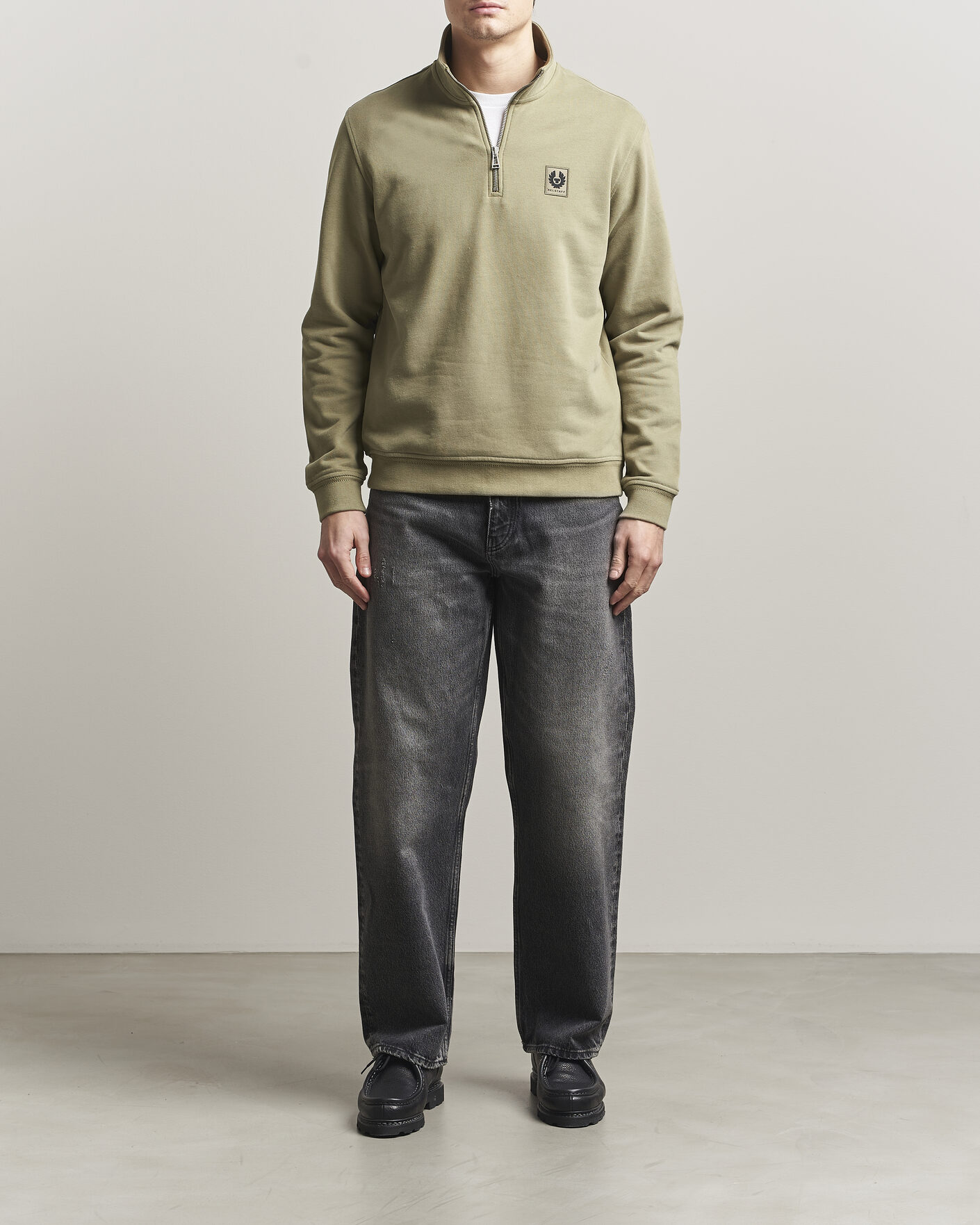Herr | Tröjor | Belstaff | Signature Half Zip Sweatshirt Fatigue Green