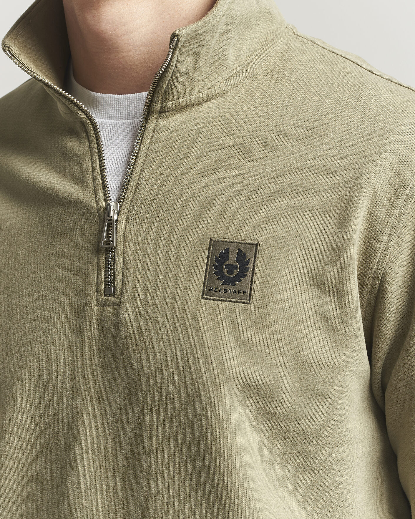 Herr | Tröjor | Belstaff | Signature Half Zip Sweatshirt Fatigue Green