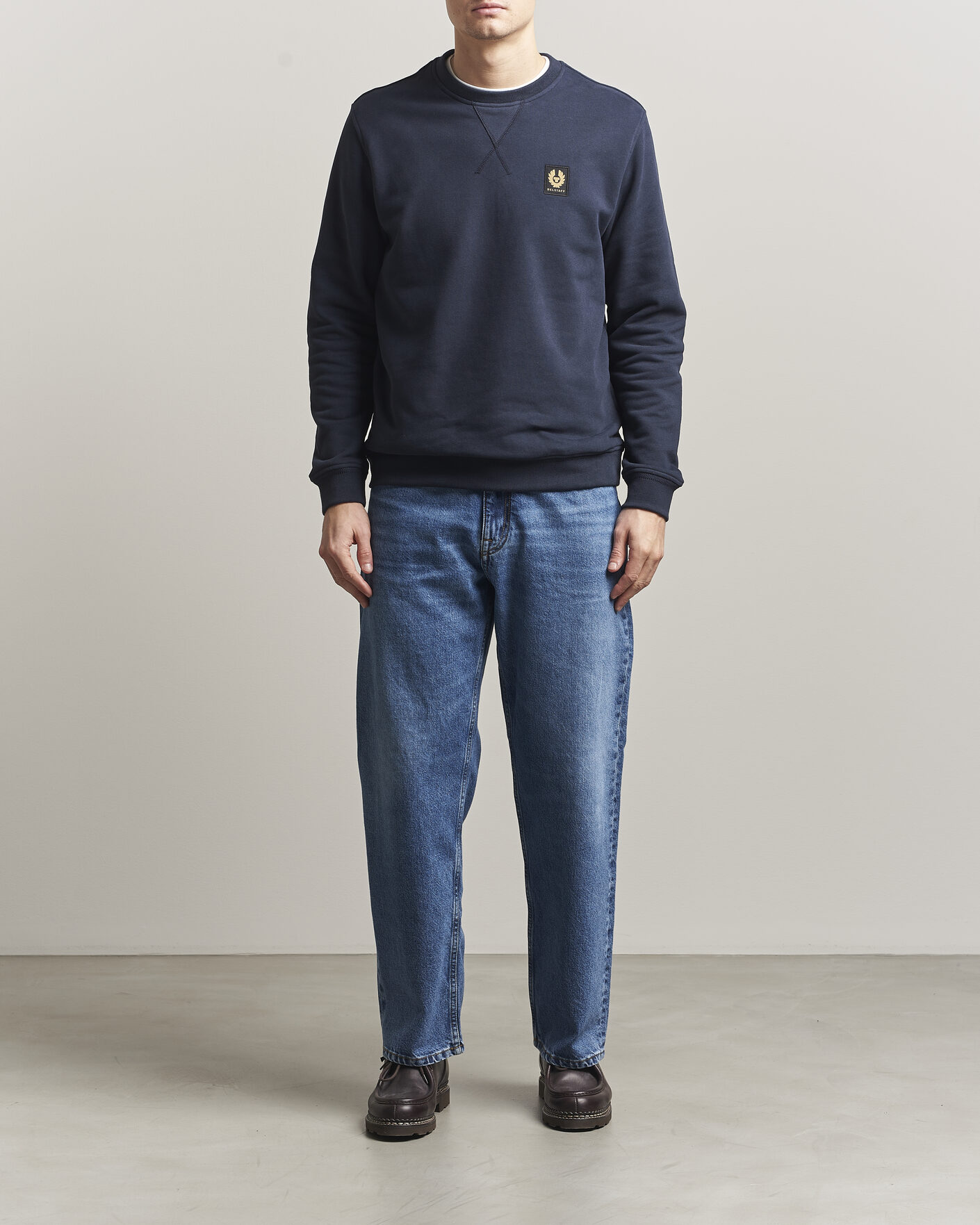 Herr | Tröjor | Belstaff | Signature Crew Neck Sweatshirt Dark Ink