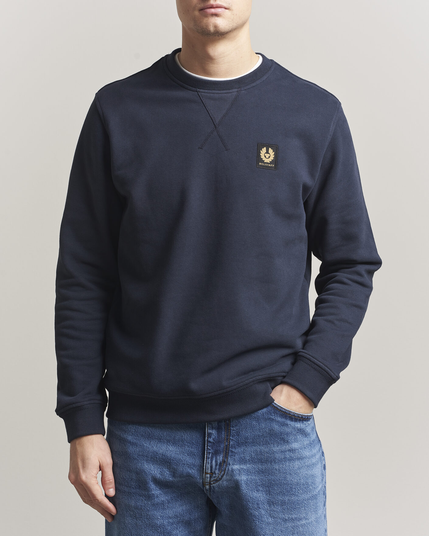 Herr | Tröjor | Belstaff | Signature Crew Neck Sweatshirt Dark Ink