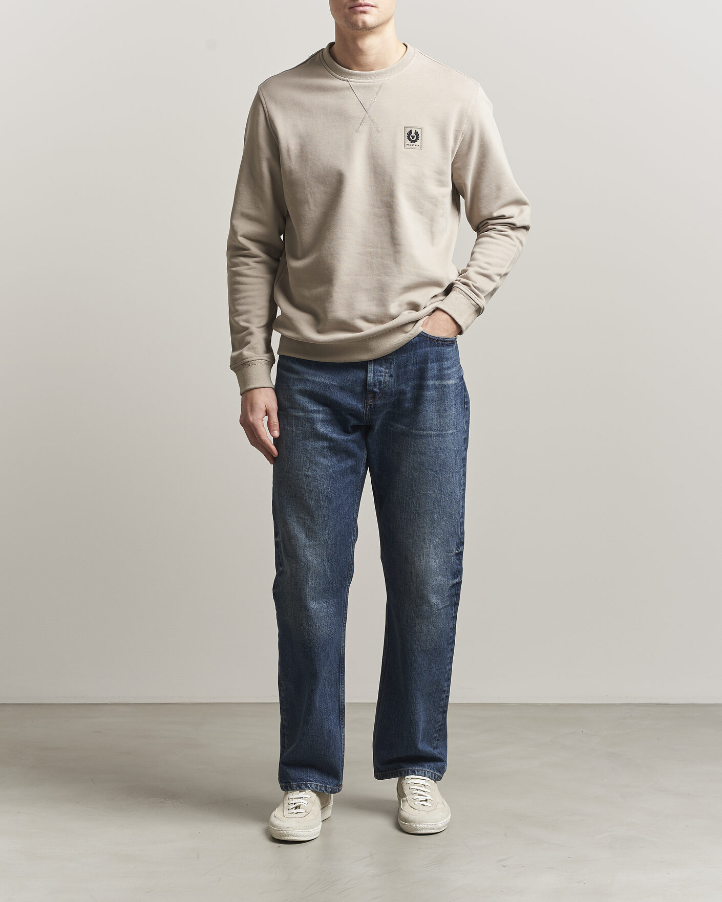 Herr | Tröjor | Belstaff | Signature Crew Neck Sweatshirt Dark Sand