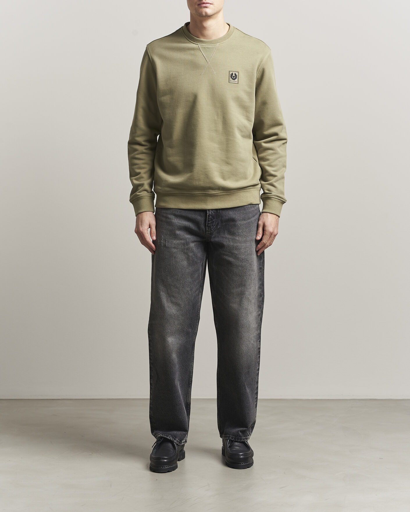 Herr | Tröjor | Belstaff | Signature Crew Neck Sweatshirt Fatigue Green