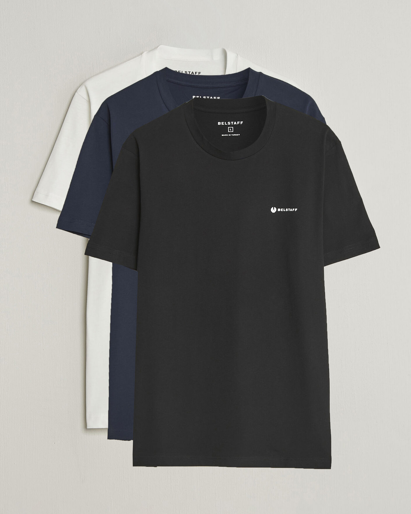 Herr | T-Shirts | Belstaff | 3-Pack Squad Crew Neck T-Shirt Black/Dark Ink/White