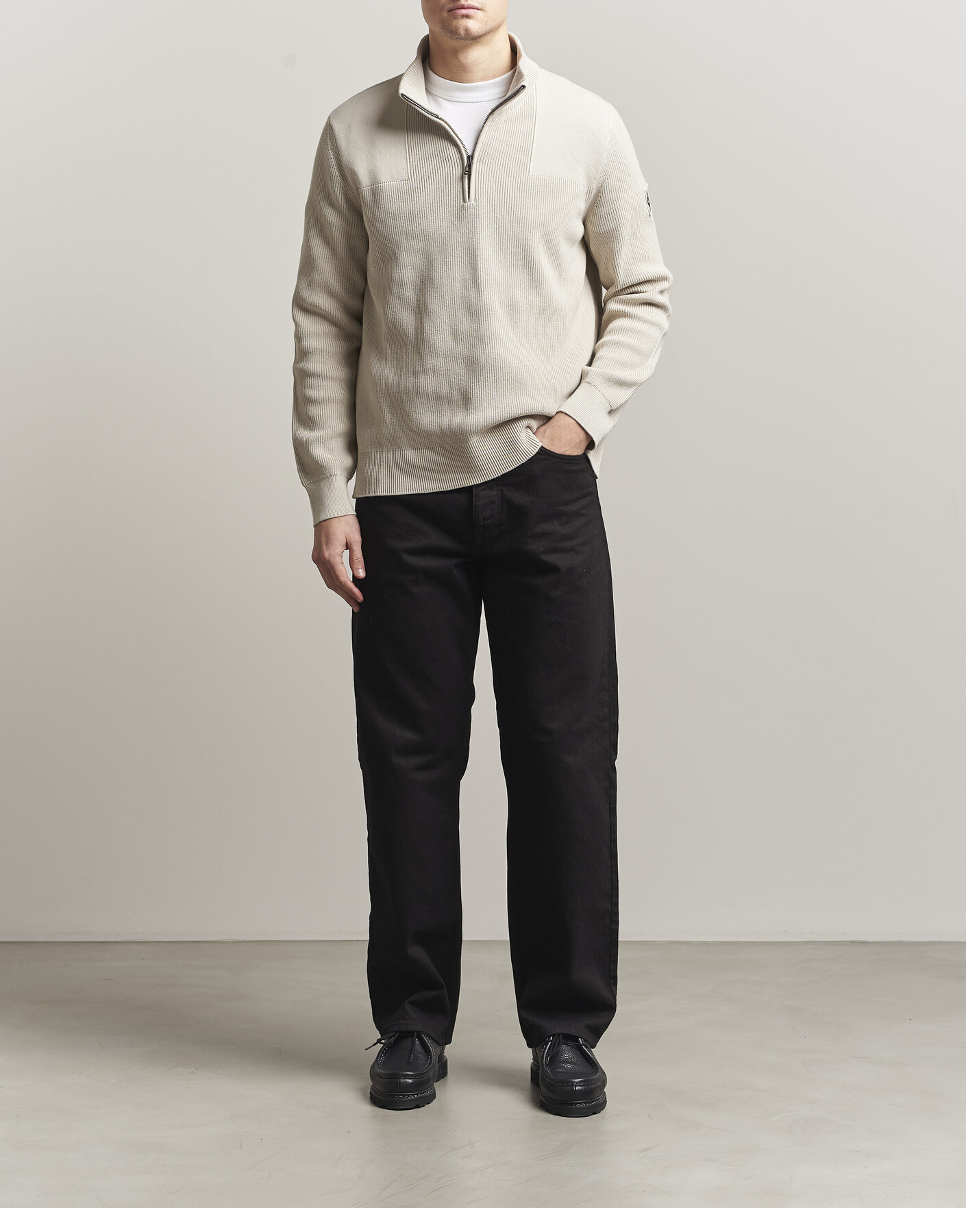Herr | Tröjor | Belstaff | Commander Half Zip Silver Birch
