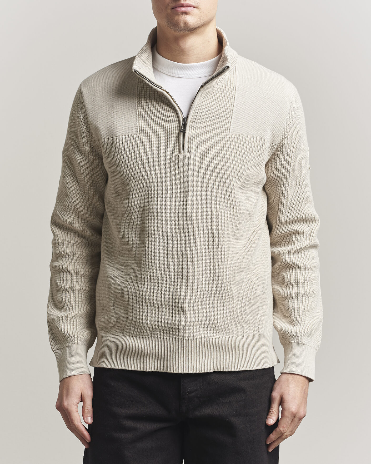 Herr | Tröjor | Belstaff | Commander Half Zip Silver Birch