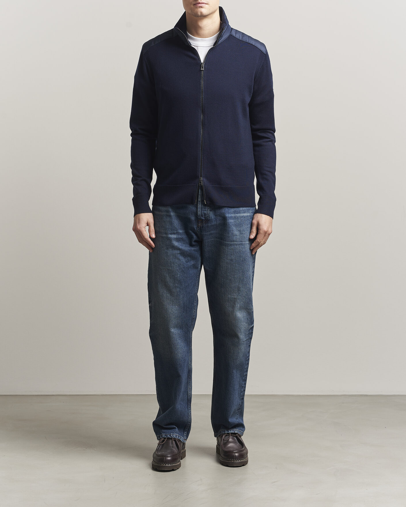 Herr | Tröjor | Belstaff | Kelby Knitted Full Zip Dark Ink