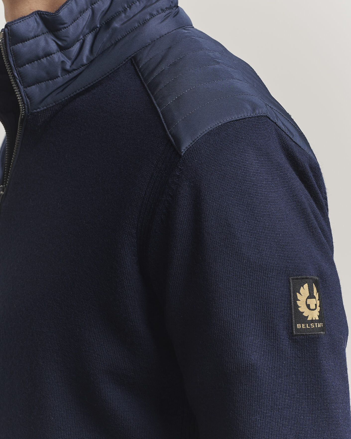 Herr | Tröjor | Belstaff | Kelby Knitted Full Zip Dark Ink