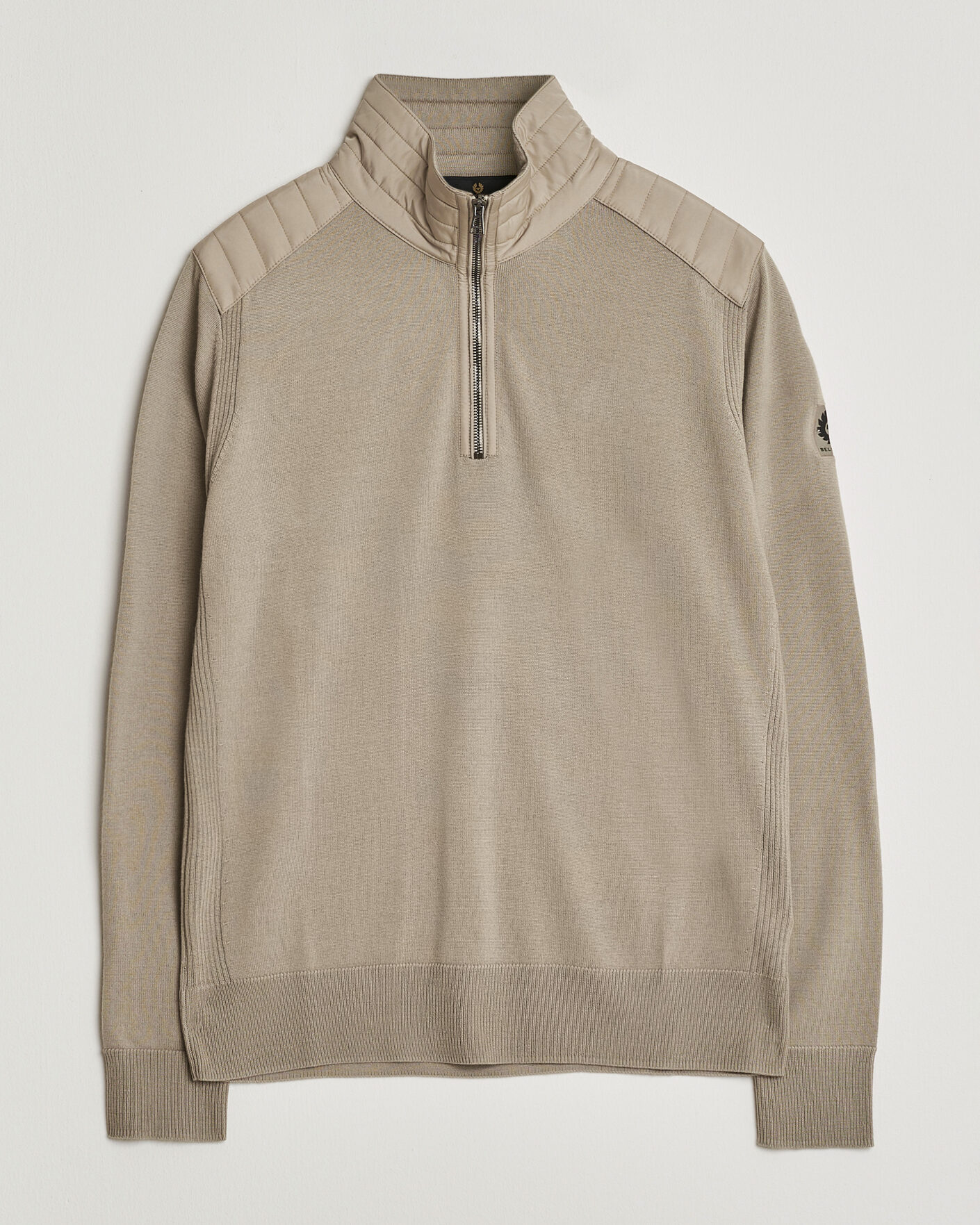 Herr | Tröjor | Belstaff | Klimington Knitted Half Zip Dark Sand