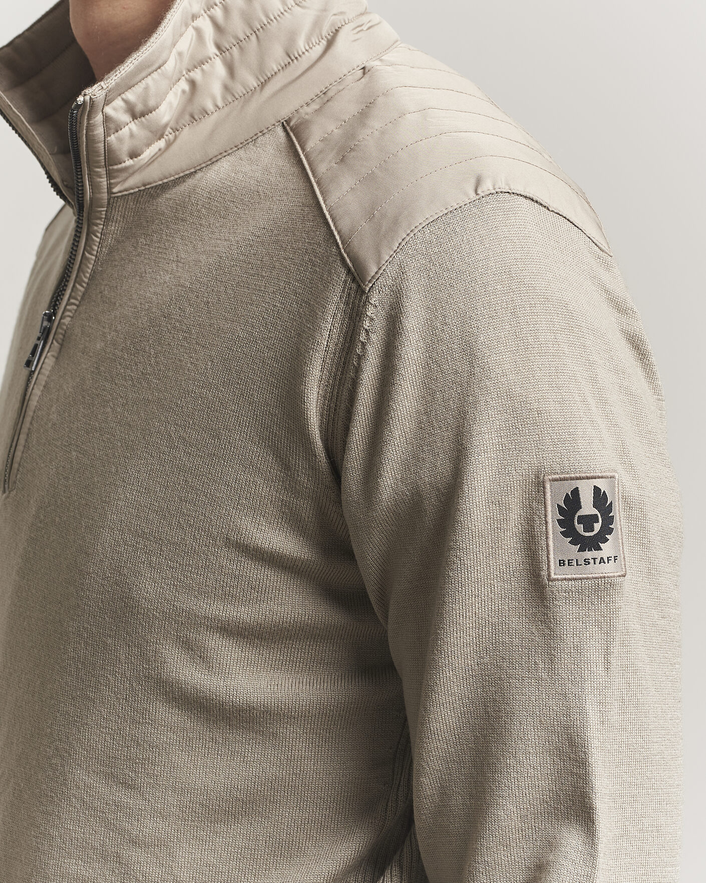 Herr | Tröjor | Belstaff | Klimington Knitted Half Zip Dark Sand