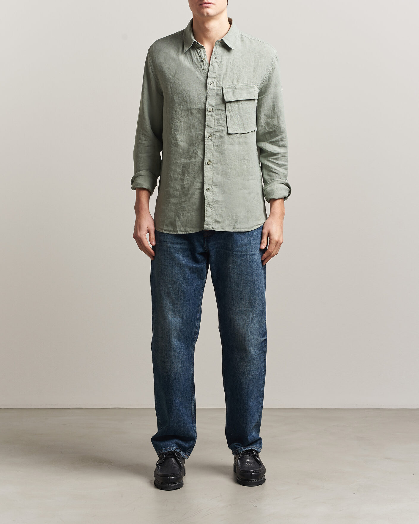 Herr | Skjortor | Belstaff | Scale Linen Shirt Lichen