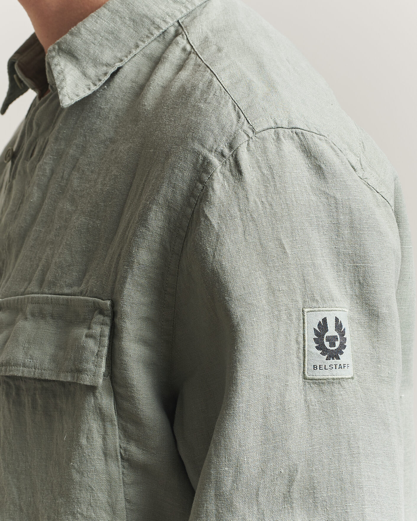 Herr | Skjortor | Belstaff | Scale Linen Shirt Lichen