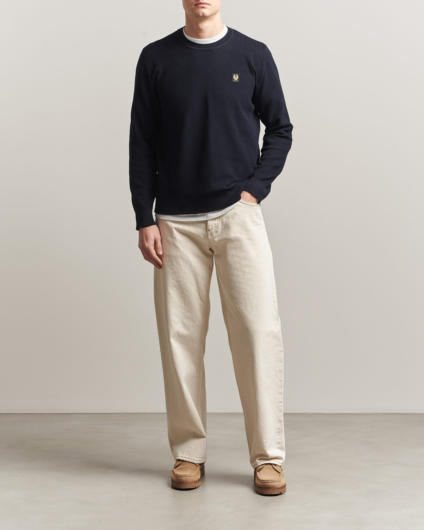 Herr | Tröjor | Belstaff | Coast Knitted Crew Neck Dark Ink