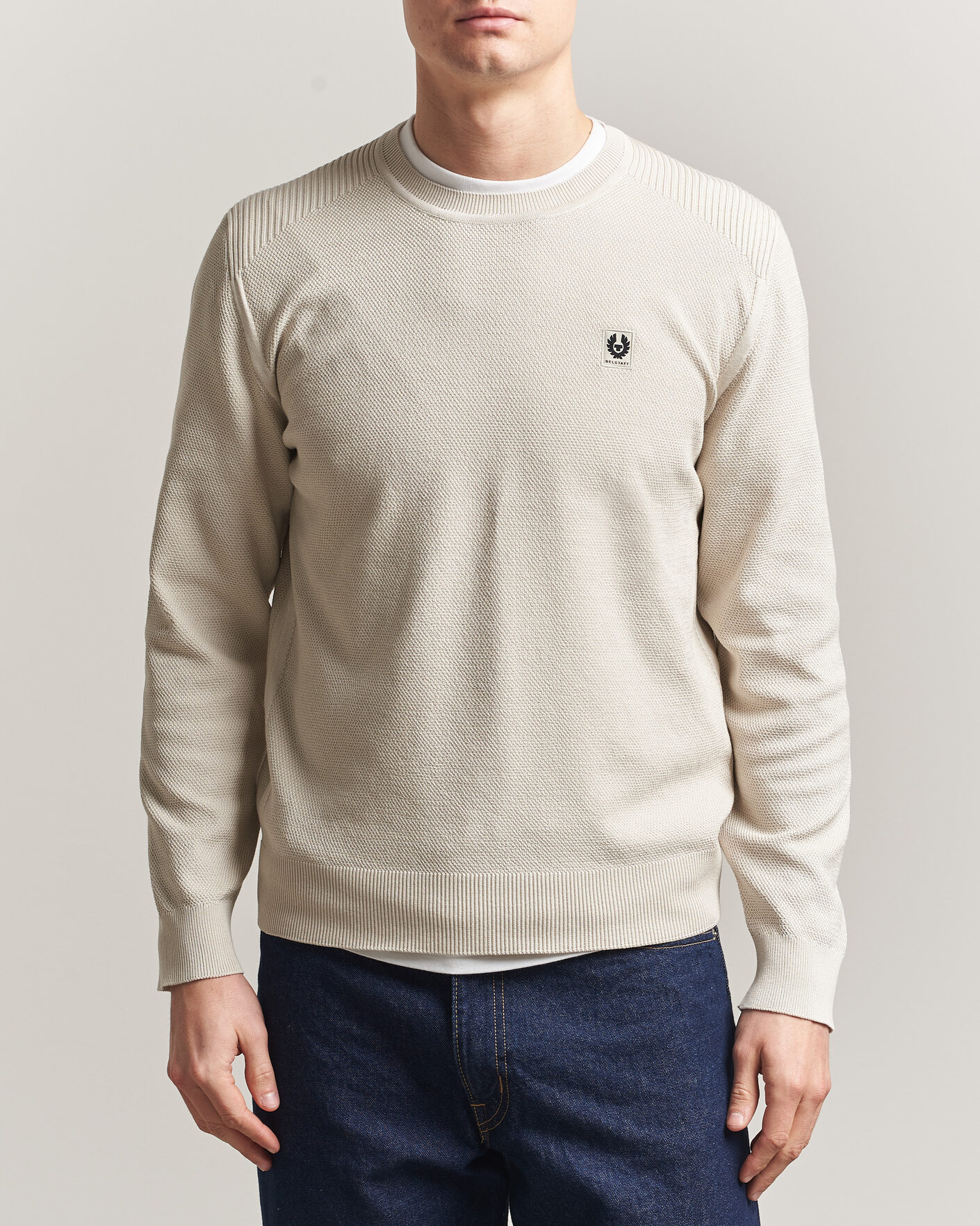 Herr | Tröjor | Belstaff | Coast Knitted Crew Neck Silver Birch