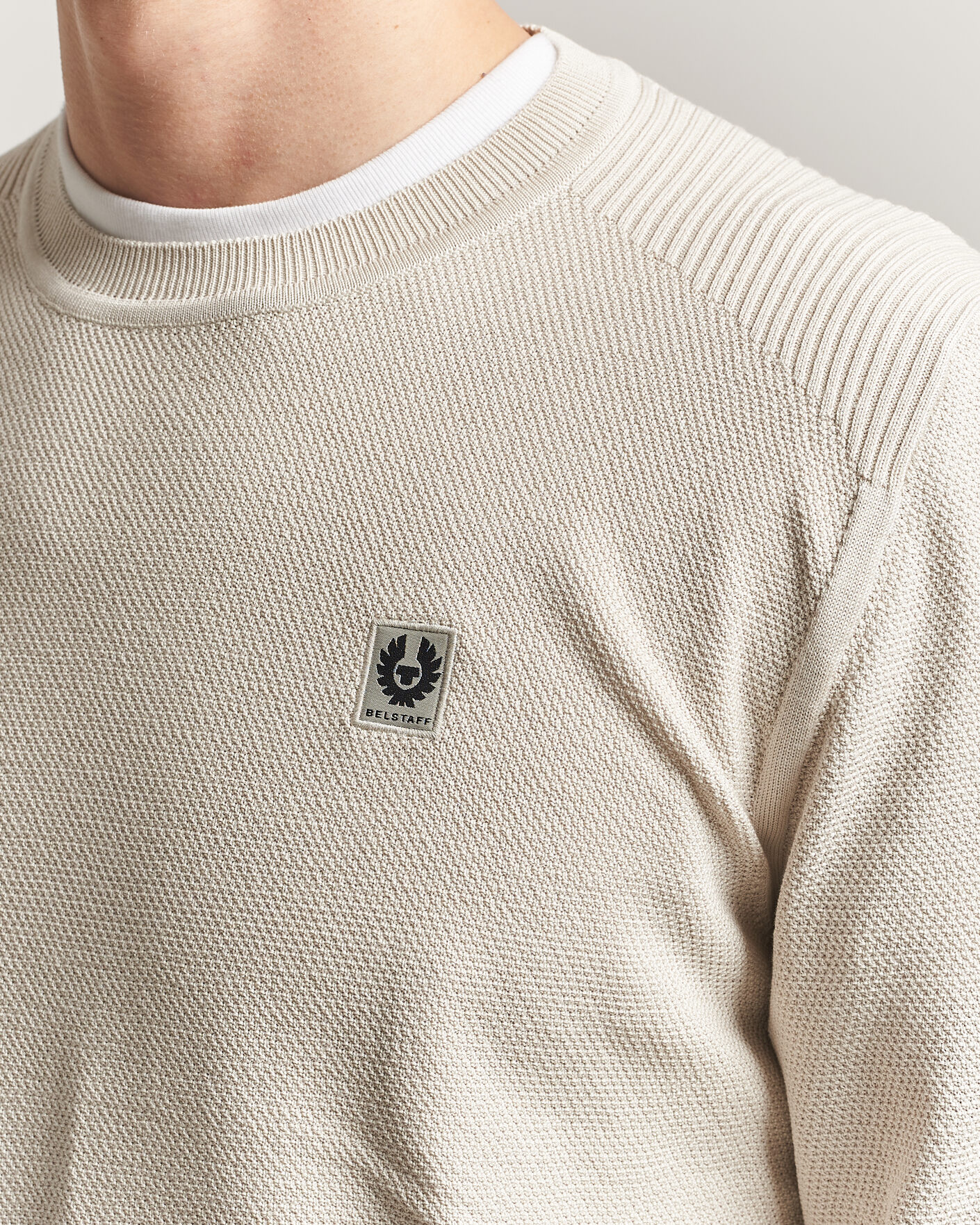 Herr | Tröjor | Belstaff | Coast Knitted Crew Neck Silver Birch