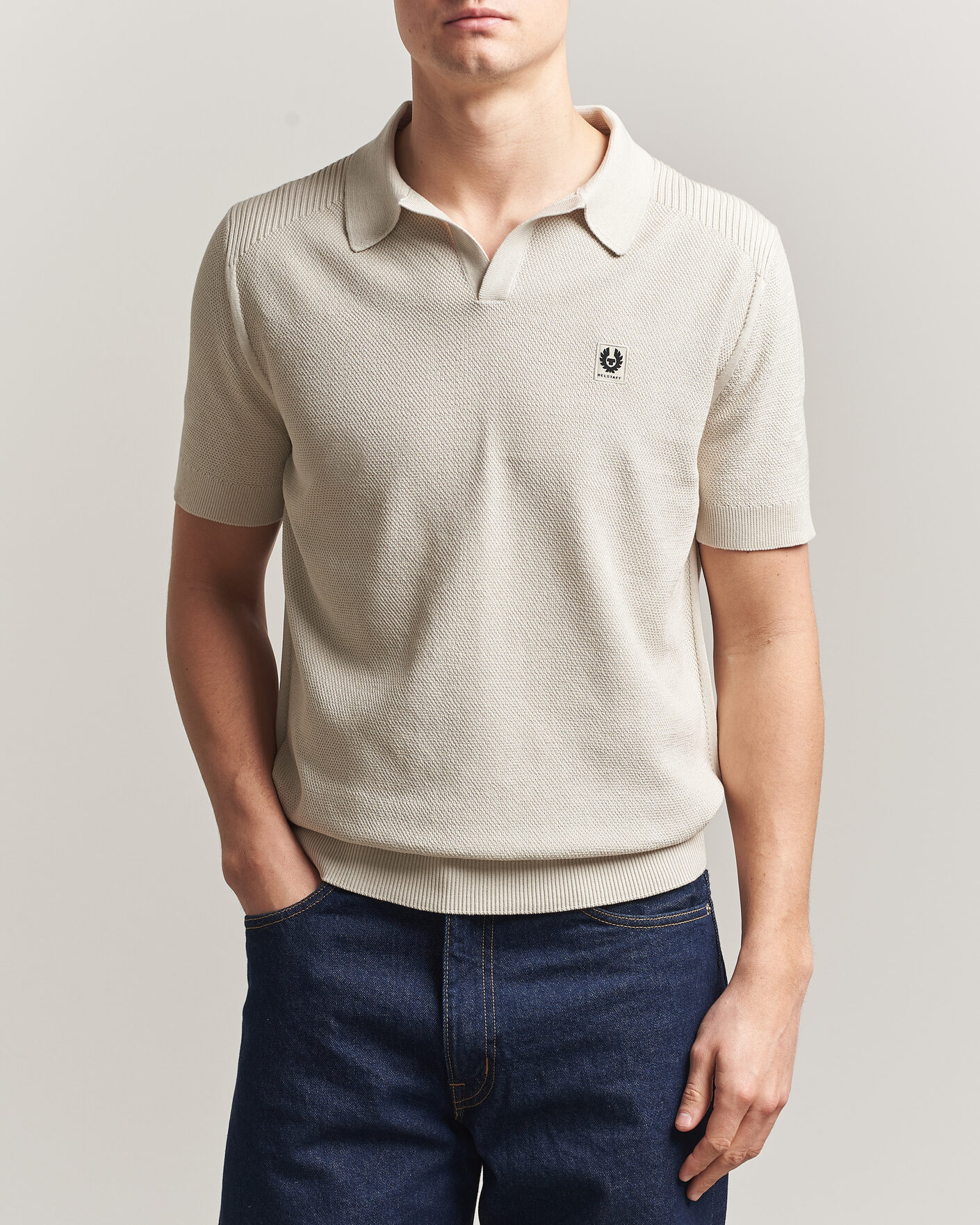 Herr | Pikéer | Belstaff | Coast Knitted Polo Silver Birch