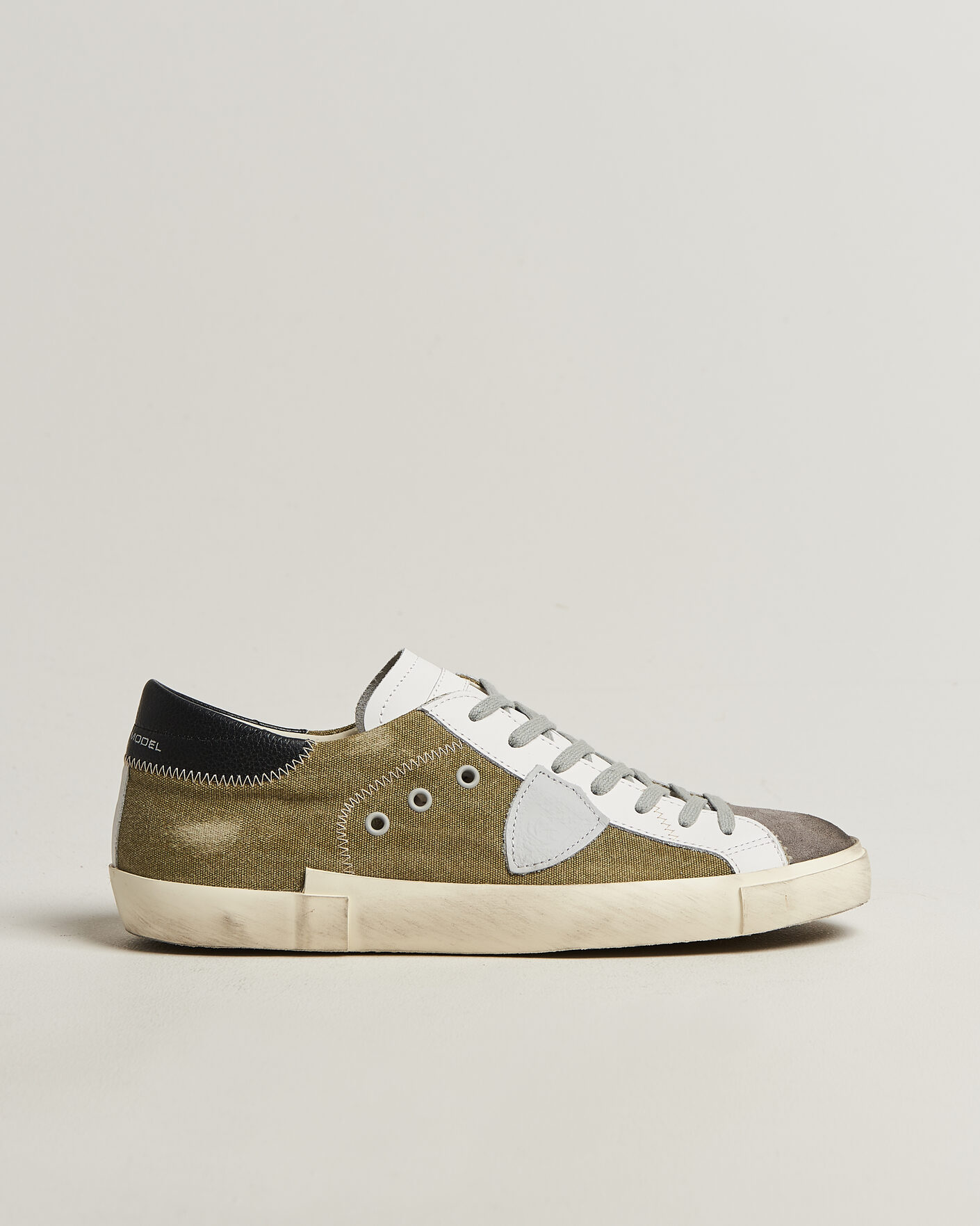 Herr | Sneakers | Philippe Model | PRSX Low Top Canvas Mix Sneaker Grey/Military